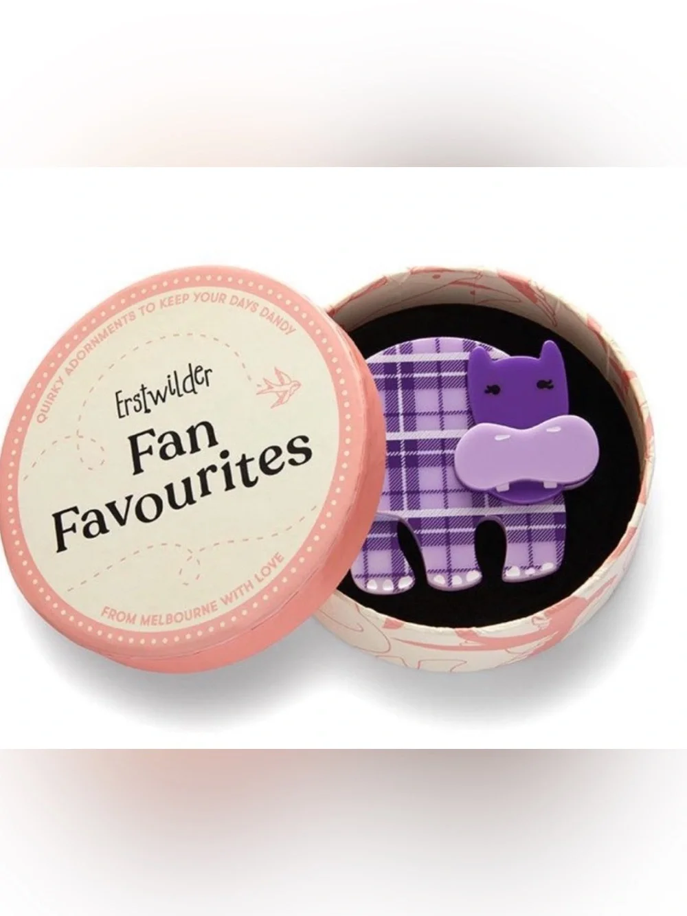 Hilda Hippo Erstwilder Brooch New in Box 2023 Fan Favourite With Gift 🎁